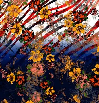 Abstract background composition, with paint strokes and splashes Stock Illustration