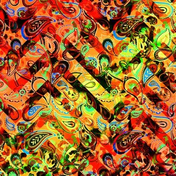 Abstract background composition, with paint strokes and splashes Illustrazione stock