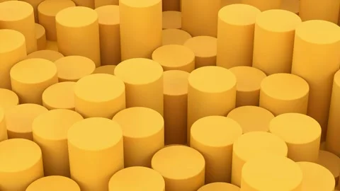 Abstract background composition with yellow tubes cylinders in perspective. F Stock Footage 139069772