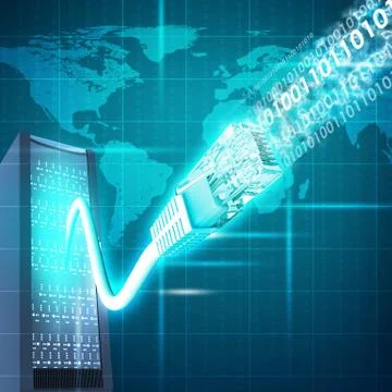 Abstract background with computer cable Stock Illustration