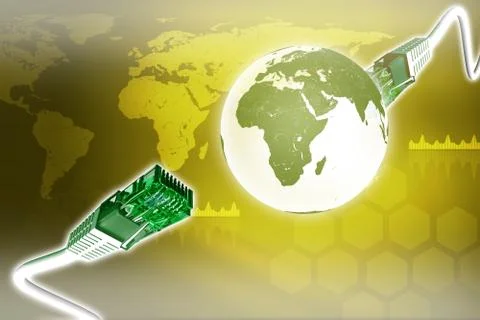 Abstract background with computer cables Stock Illustration