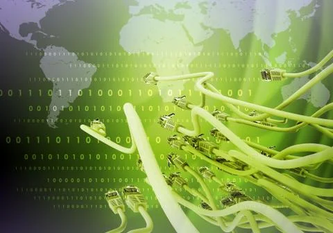 Abstract background with computer cables Stockillustratie