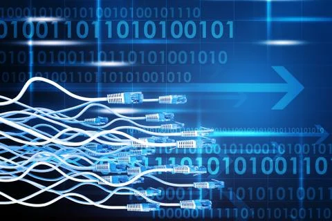 Abstract background with computer cables Stock Illustration