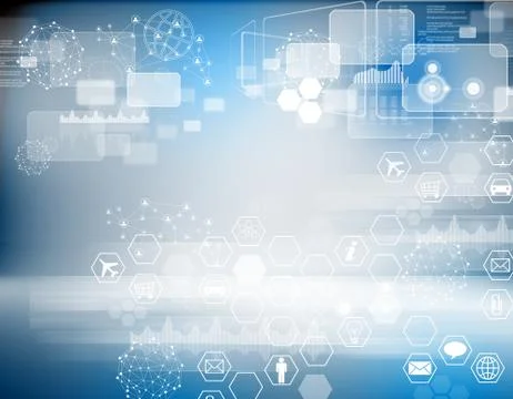 Abstract background with computer icons Stock Illustration