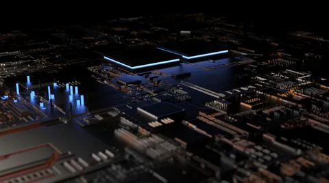 Abstract background on a computer theme. 3d render on artificial intelligence Stock Photos