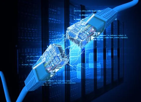 Abstract background with computer wires Stock Illustration