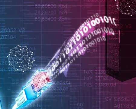 Abstract background with computer wires Stock Illustration