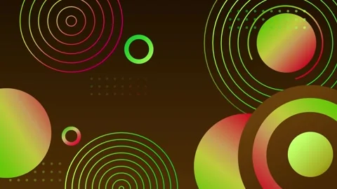 Abstract background with concentric circles and gradient spheres animation Stock Footage 334761754