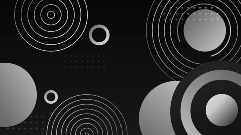 Abstract background with concentric circles and gradient spheres animation Stock Footage 334761769