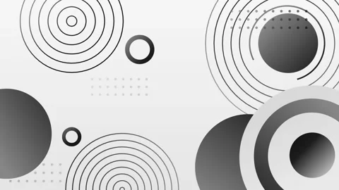 Abstract background with concentric circles and gradient spheres animation Stock Footage 334761790