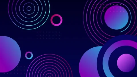 Abstract background with concentric circles and gradient spheres animation Stock Footage 334762399