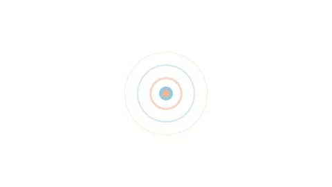Abstract background with concentric circles in pastel blue and orange color.. Видео 343611758