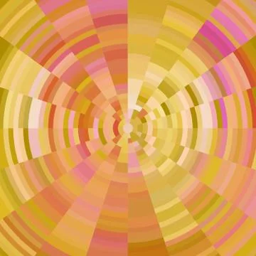 Abstract background with concentric circles in warm colors - yellow, pink, oc Stock Illustration