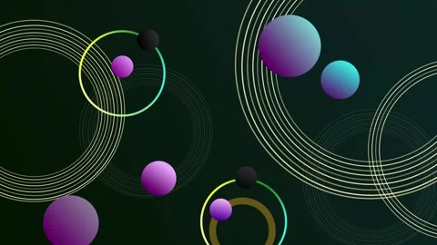Abstract background with concentric circular lines and gradient animation Video stock 334967223