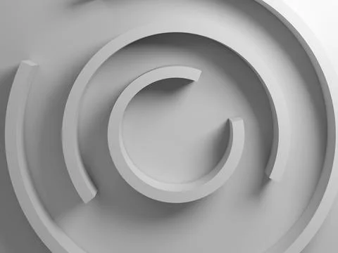 Abstract background with concentric rings sectors, minimal 3d Illustrazione stock