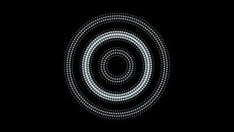 Abstract background with concentric rings of white luminous particles rotat.. Stock Footage 345897216