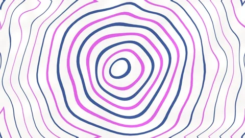 Abstract background with concentric wavy lines in blue and pink colors Video stock 336643825