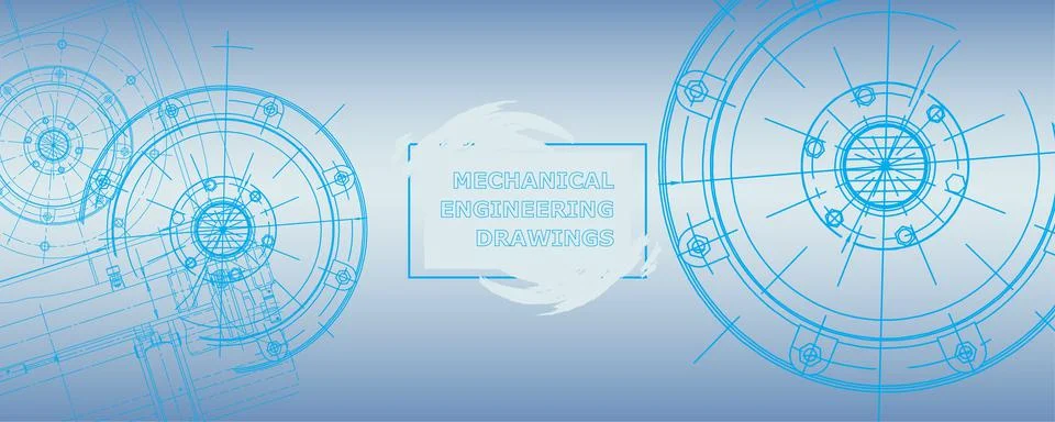 Abstract background concept engineering drawing. Technological wallpaper Stock Illustration