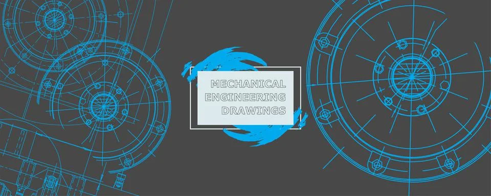 Abstract background concept engineering drawing. Technological wallpaper Illustrazione stock