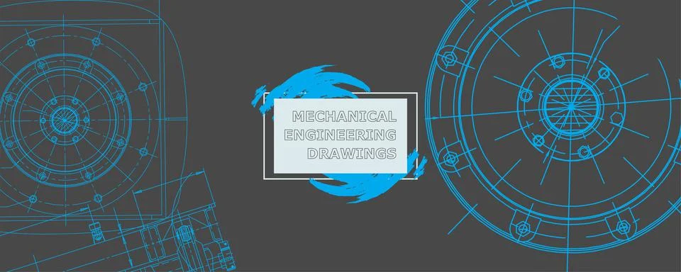 Abstract background concept engineering drawing. Technological wallpaper Illustrazione stock
