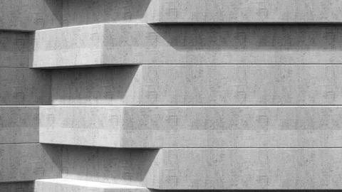 Abstract background of concrete blocks.Gray wall.3D image. Stock Illustration