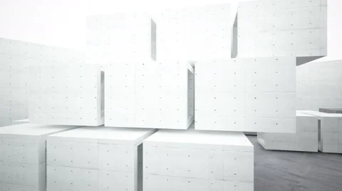 Abstract background of concrete cubes. 3D rendering. animation Vídeos de archivo 54945137