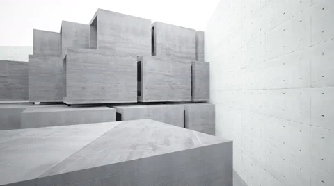 Abstract background of concrete cubes. 3D rendering. animation Stock-Footage 54945255