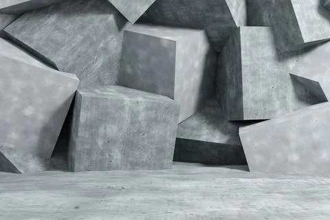 Abstract background of concrete wall. 3D rendering. Stock Illustration
