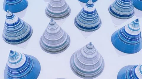 Abstract background with cones, 3D rendering, stretched pixels texture Stock Illustration