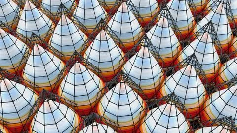 Abstract background with cones, 3D rendering, stretched pixels texture 库存照片