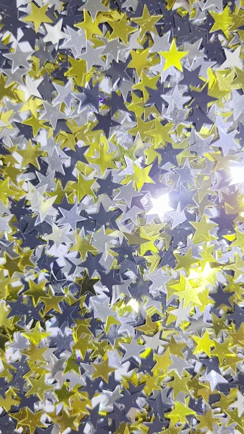 Abstract background with confetti stars gold black silver, sparkles, holiday, fe Stock Footage 339020053
