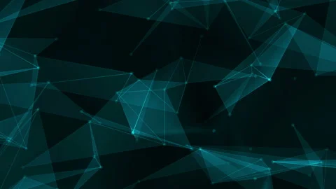 Abstract Background - Connected Dots and Geometric Triangles. Move Chaotically Видео 94626085