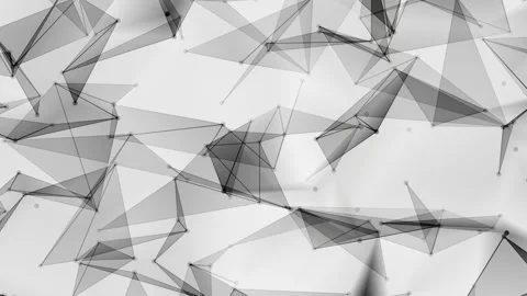 Abstract Background - Connected Dots and Geometric Triangles. Move Chaotically Видео 94630268