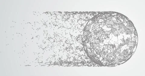 Abstract Background Connected Dots Comet Stock Illustration