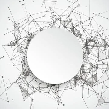 Abstract Background Connected Dots Paper Circle Stock Illustration