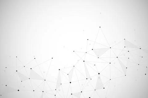 Abstract background with connected lines and dots. Geometric and polygonal co Stock Illustration