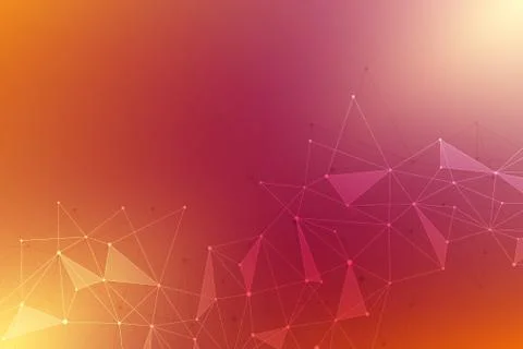 Abstract background with connected lines and dots. Geometric and polygonal co Stock Illustration