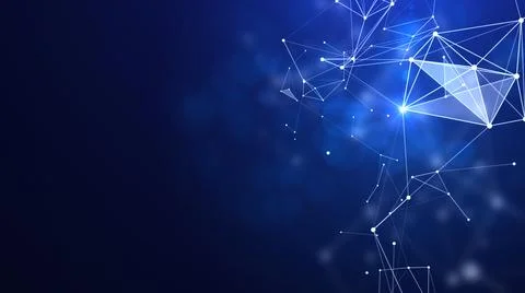 Abstract background of connecting lines and dots. with empty space on the side d Stock Illustration