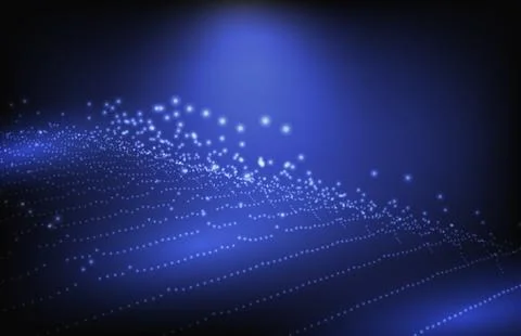 Abstract background of connection dot line flow on blue background Stock Illustration