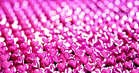 Abstract background consist of row of heart glossy pink loop motion. Stock Footage 240553431