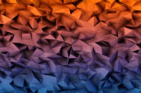 Abstract background consisting of 3D triangles Stock Illustration