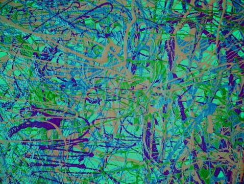 Abstract background consisting of different coloured bright joyful colors Stock-Fotos