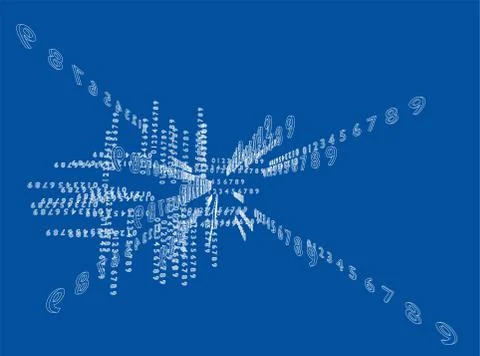 Abstract background consisting of numbers イラスト素材