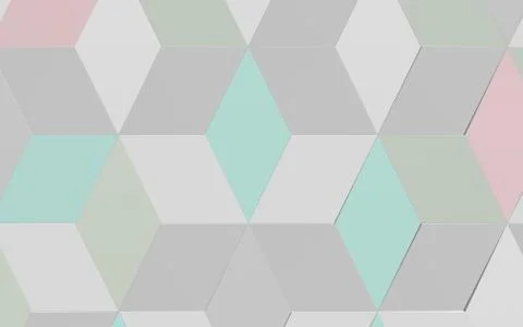 Abstract background consisting of rhombuses of gray, green and pink colors Stock Illustration