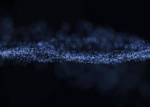 Abstract background consisting of waves and particles Stock Photos