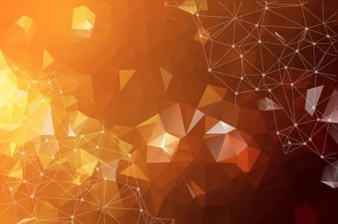 Abstract background consisting of yellow orange triangles, vector illustratio Stock Illustration