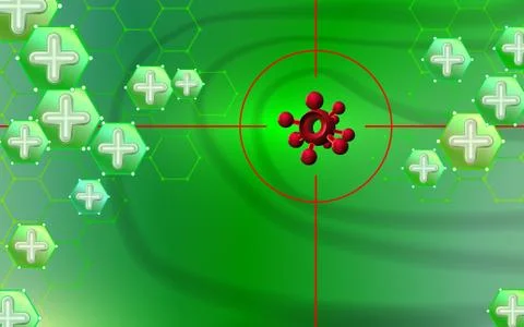Abstract background coronavirus attack 3d. Danger bacterium Stock Illustration