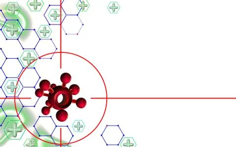 Abstract background coronavirus attack 3d. Danger bacterium. Simple medical Stock Illustration