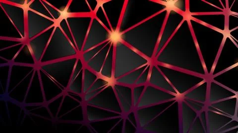 Abstract background, cracked black triangle shape on red gradient Illustrazione stock