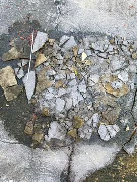 Abstract background of cracked (broken) cement floor Stock Photos
